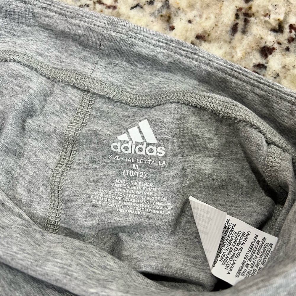 Adidas Kids Gray and Lavender Leggings - Picture 4 of 5